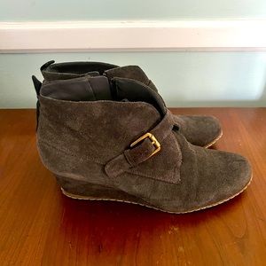 Franco Sarto Suede Wedge Booties